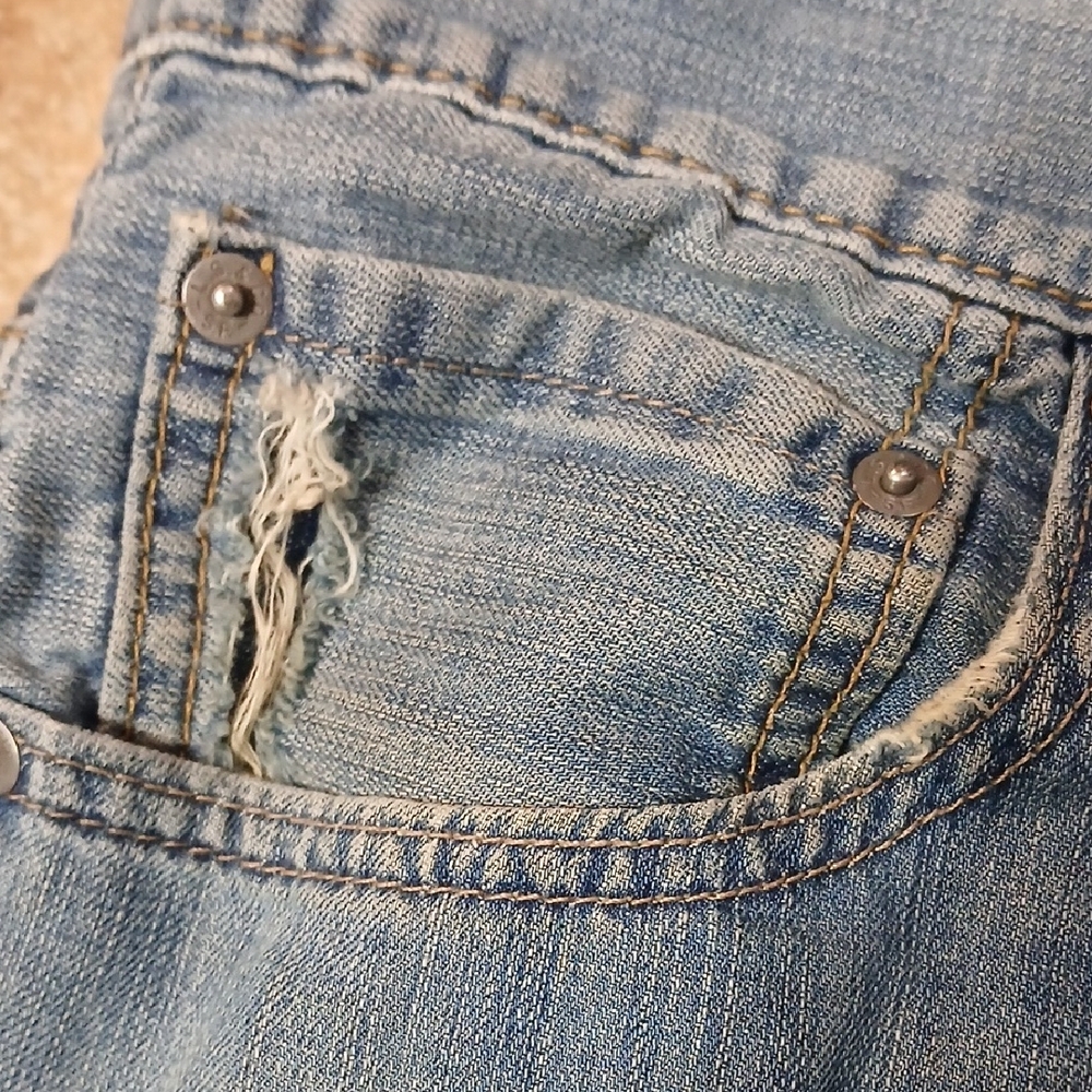 Levi's Style 569 Straight Blue Denim Jeans - Picture 4 of 7